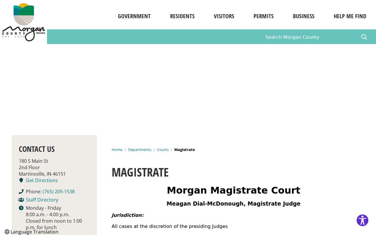 Morgan County civil docket Magistrate information