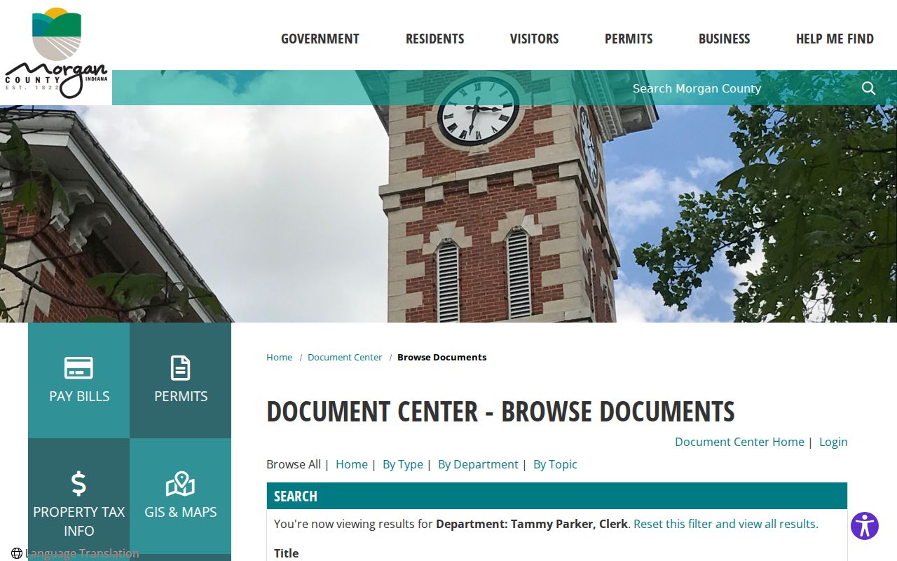 Morgan County court records clerk document center