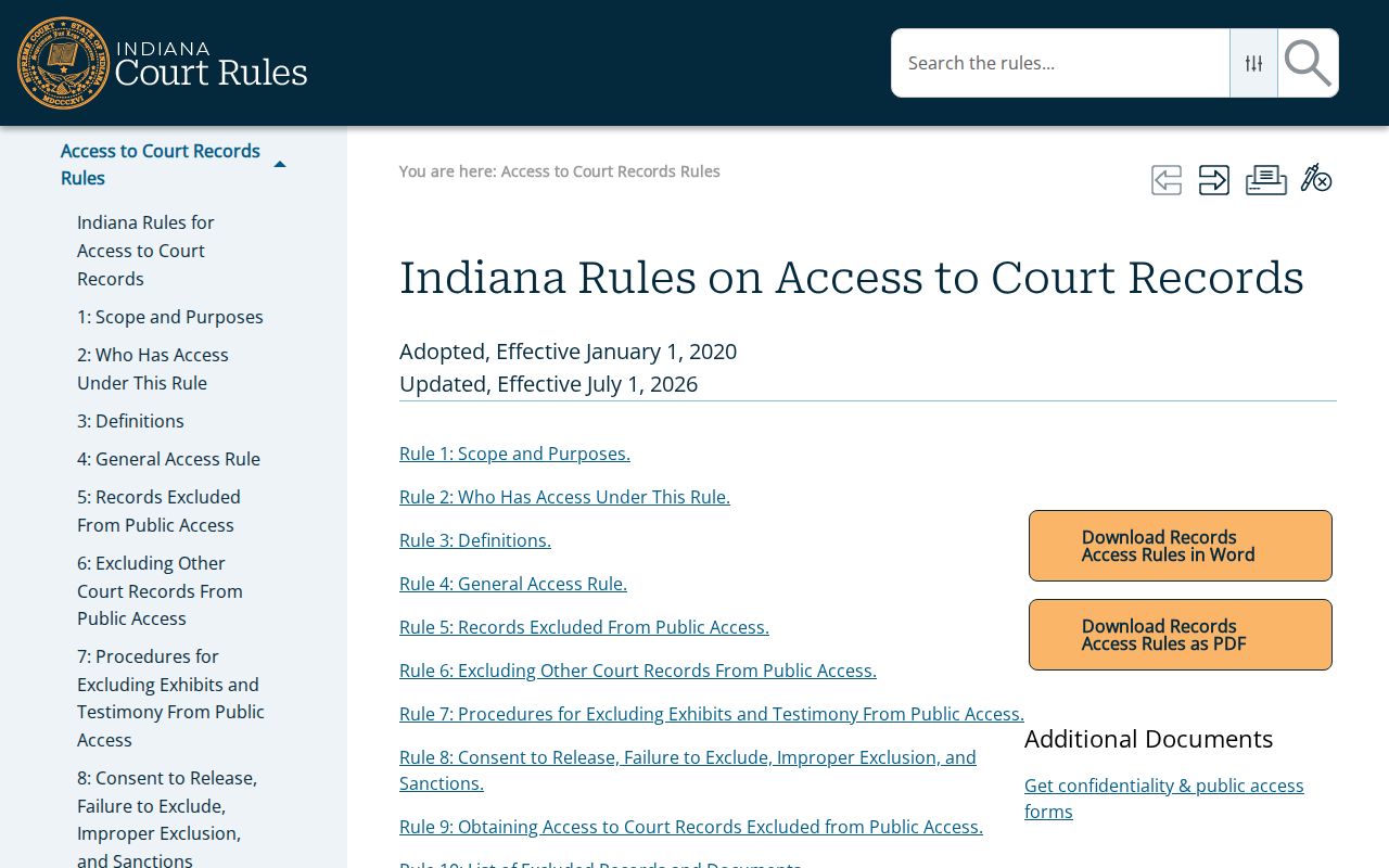 Morgan County court records access rules