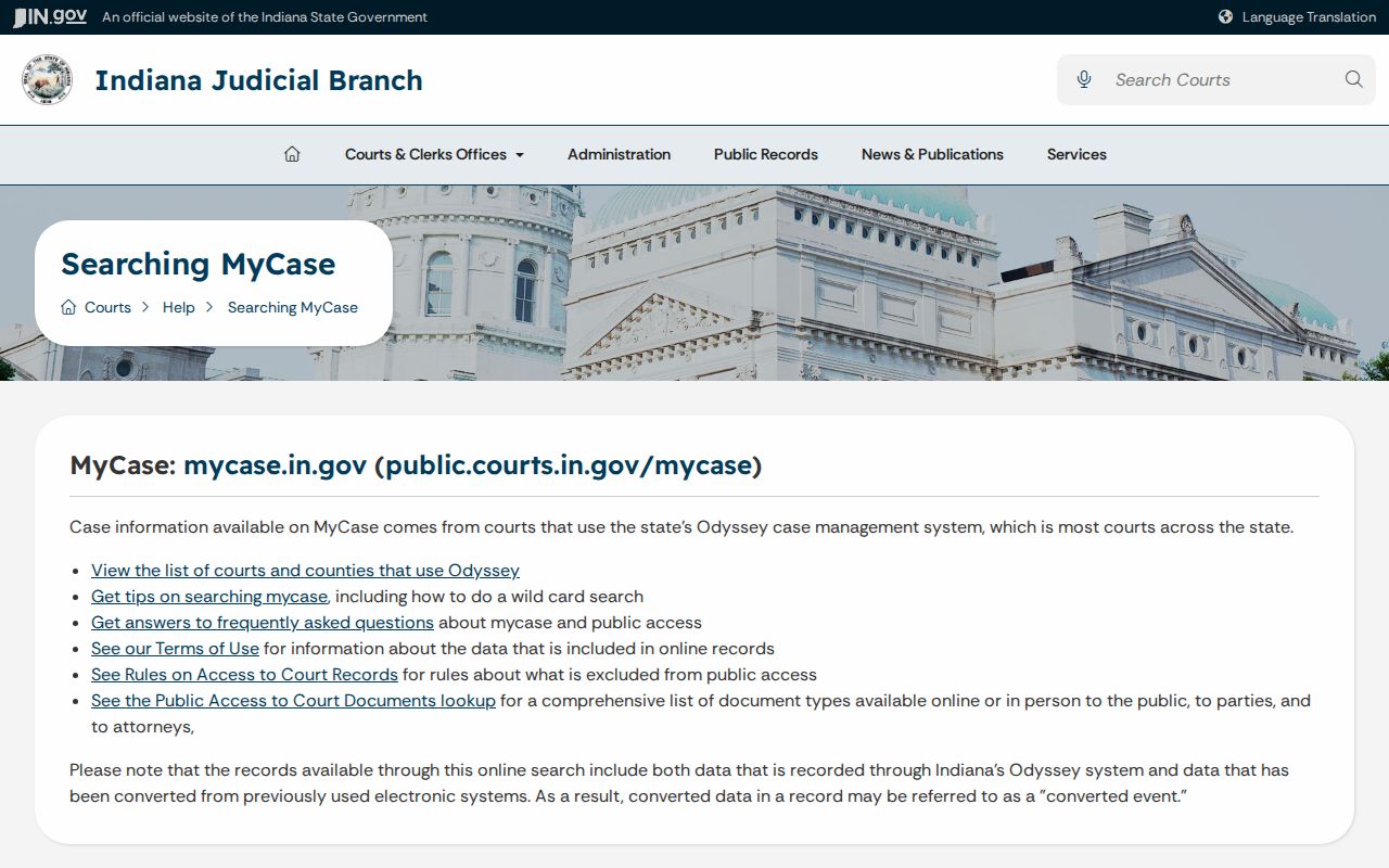 Morgan County case search MyCase access help