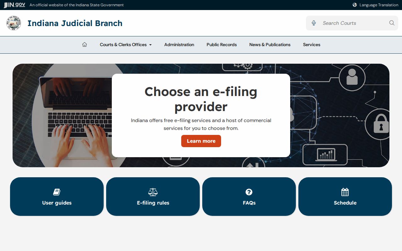 Morgan County traffic court records Indiana e-filing information