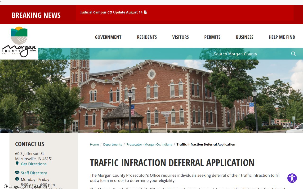 Morgan County traffic court records deferral program